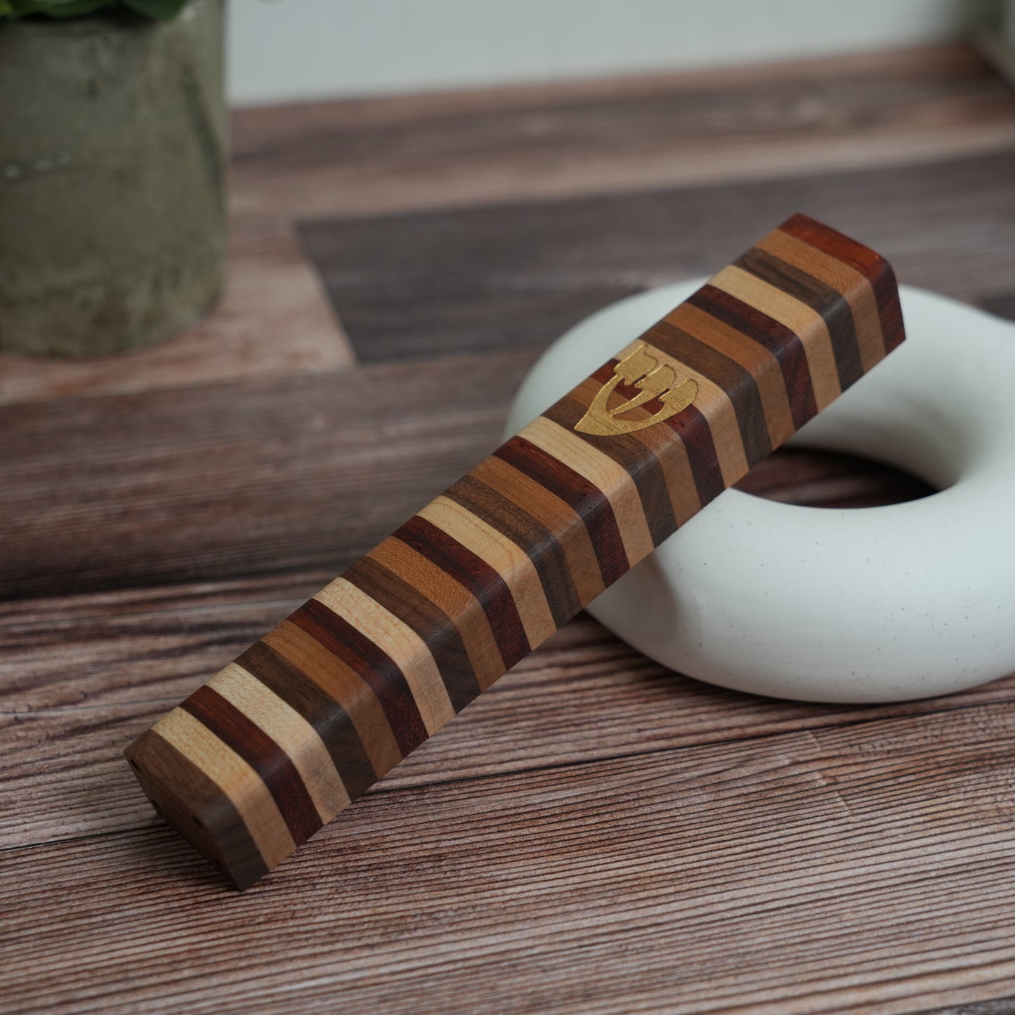 Four Pillars Wooden Mezuzah Case