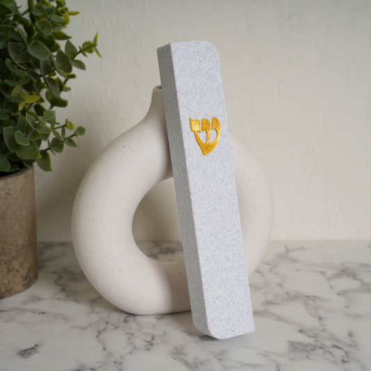 Golden Shin Mezuzah Case