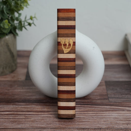 Four Pillars Wooden Mezuzah Case