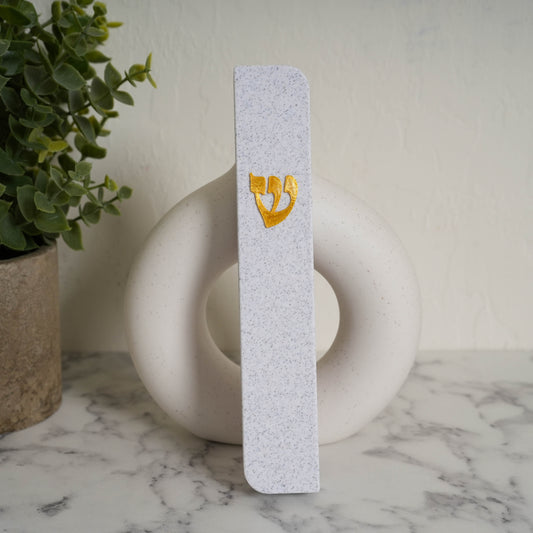 Golden Shin Mezuzah Case
