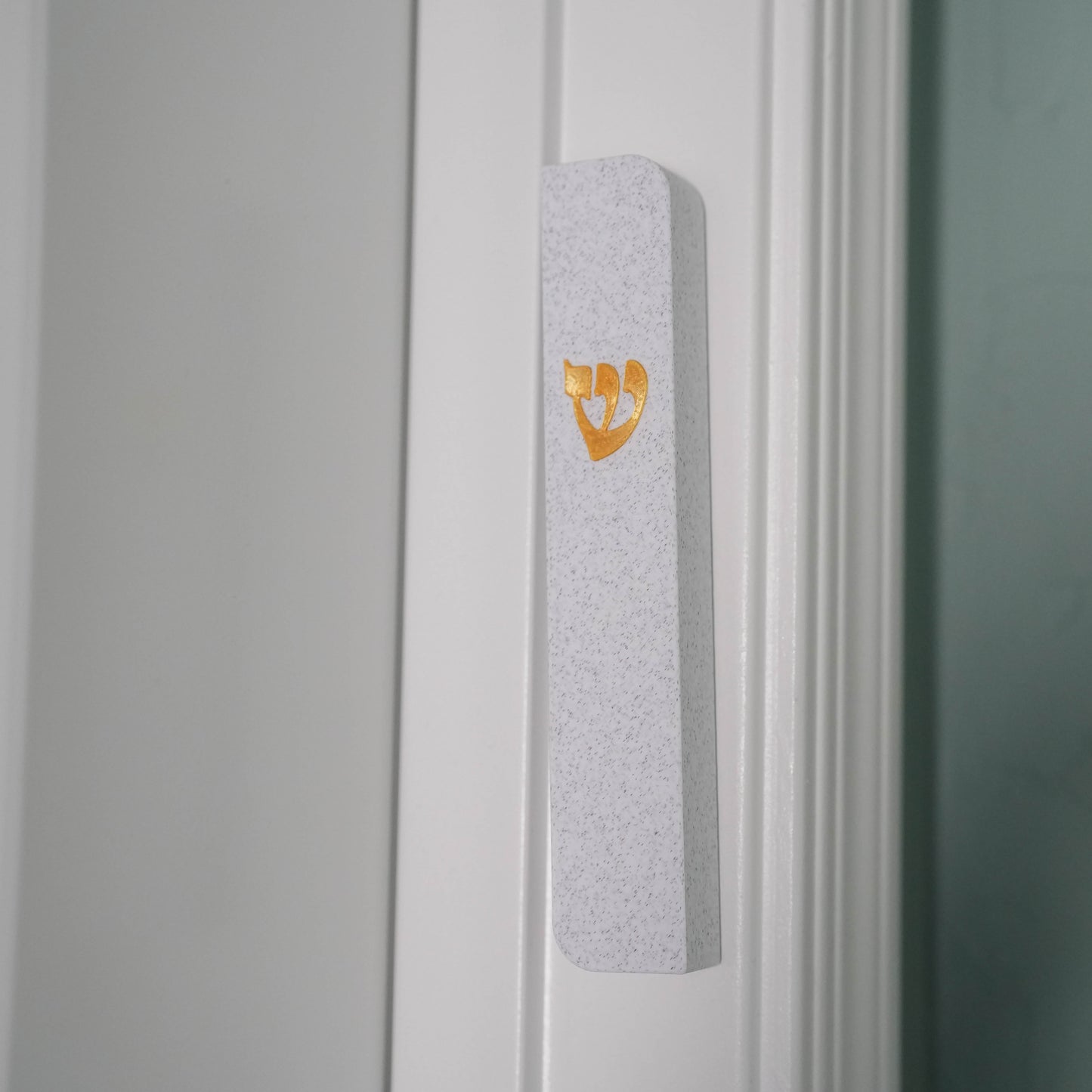Golden Shin Mezuzah Case