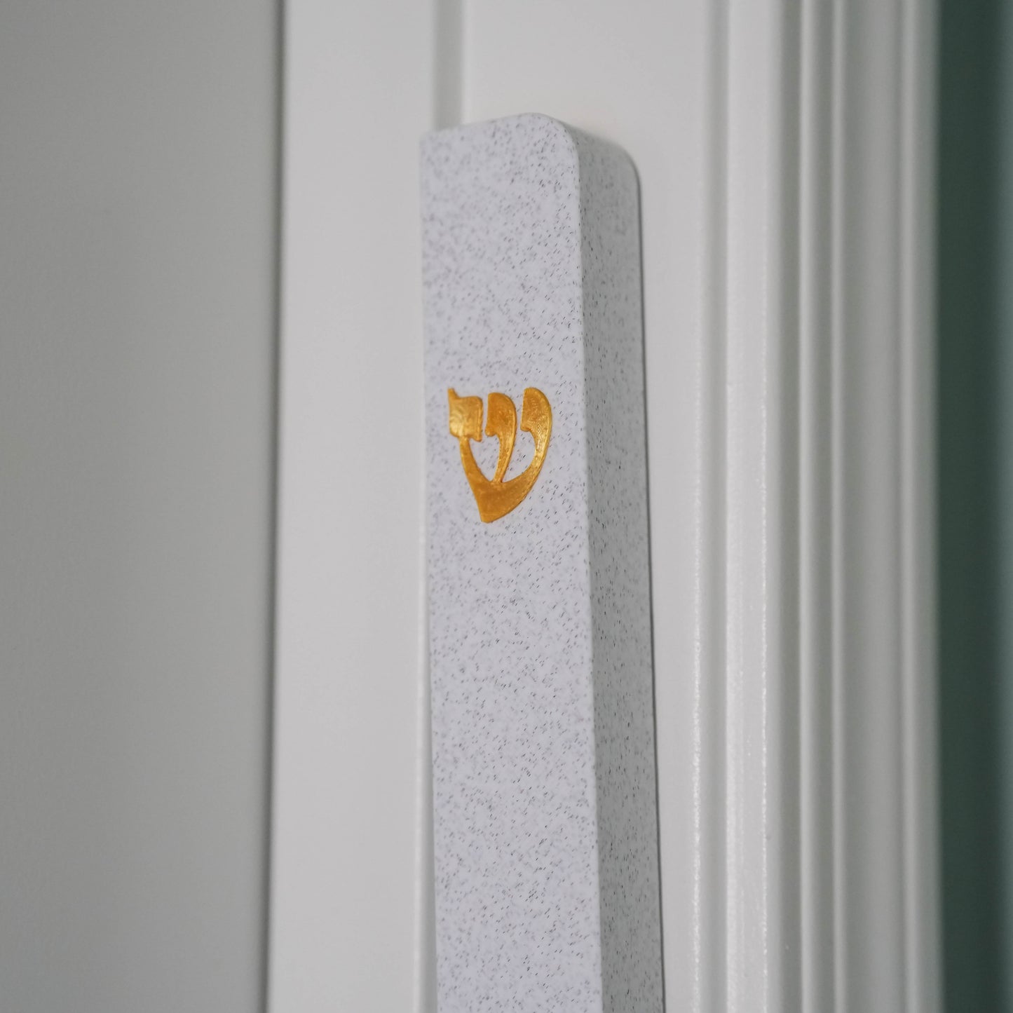 Golden Shin Mezuzah Case