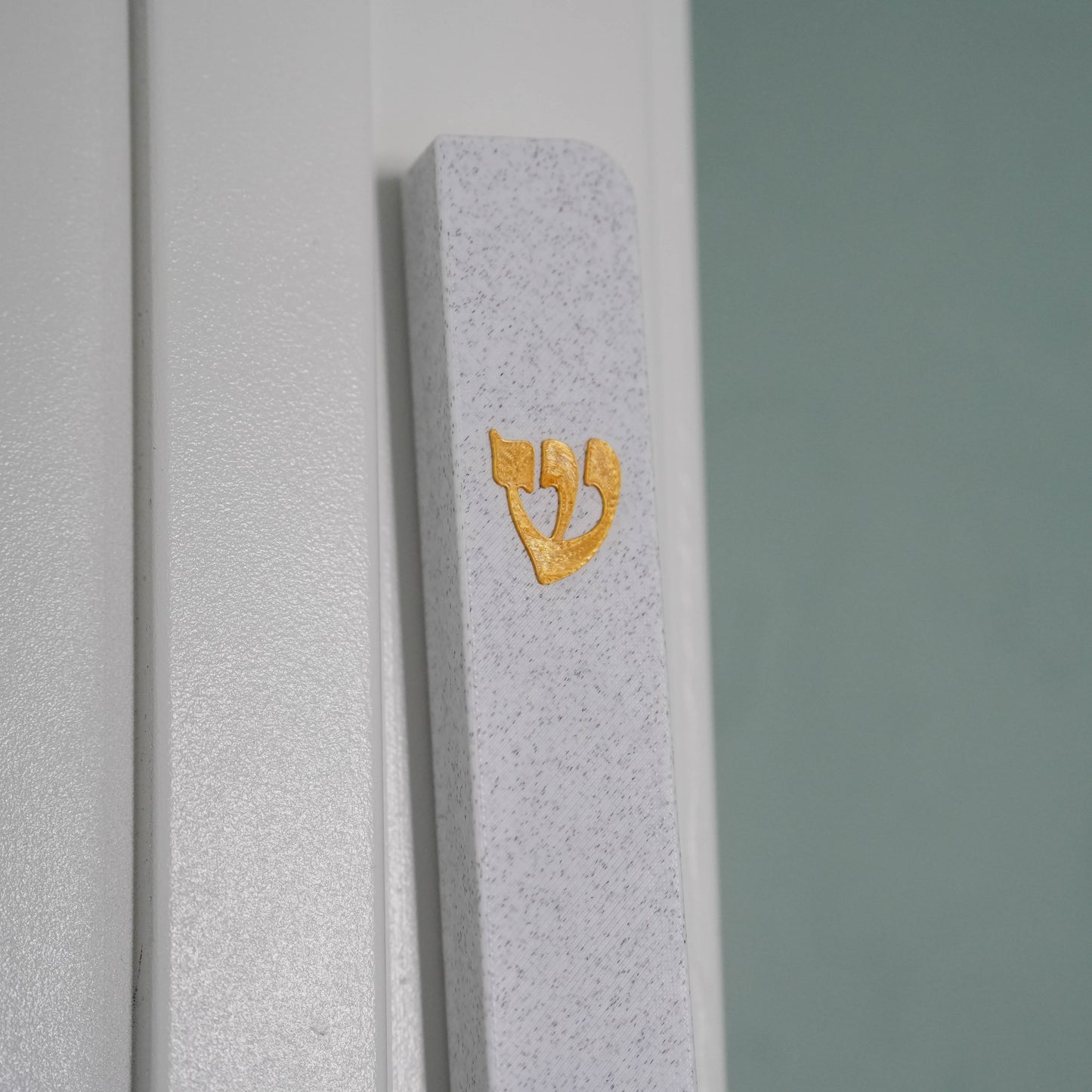 Golden Shin Mezuzah Case