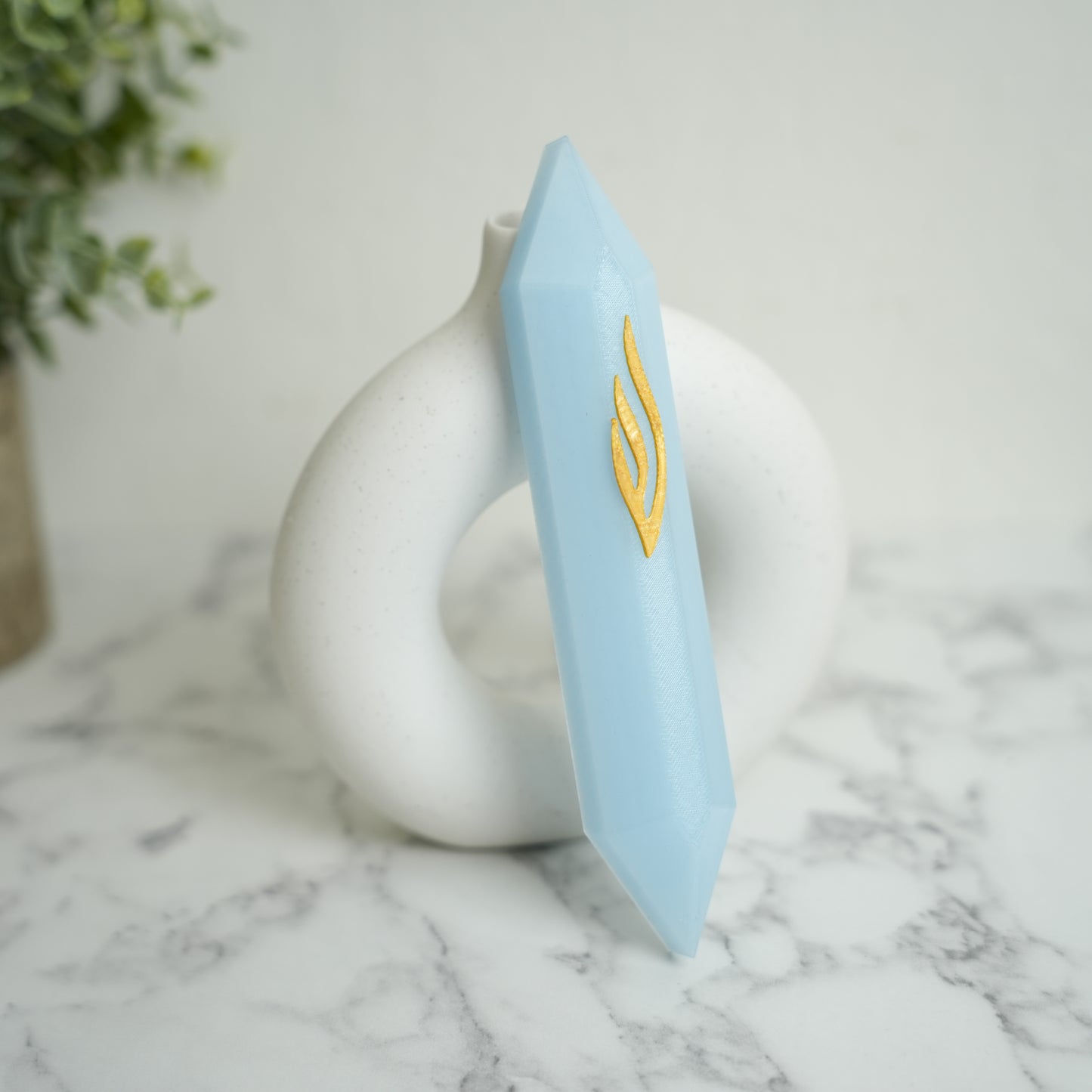 Crystal Mezuzah Case (Light Blue)