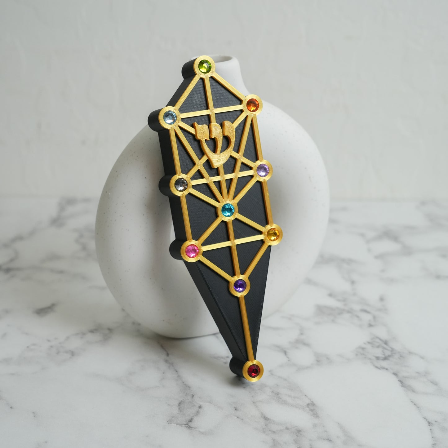 Tree of Life 10 Sefirot Mezuzah Case (Black)