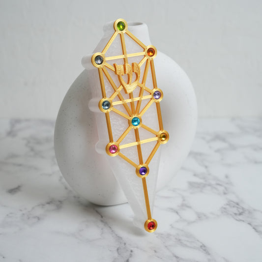 Tree of Life 10 Sefirot Mezuzah Case (Clear)