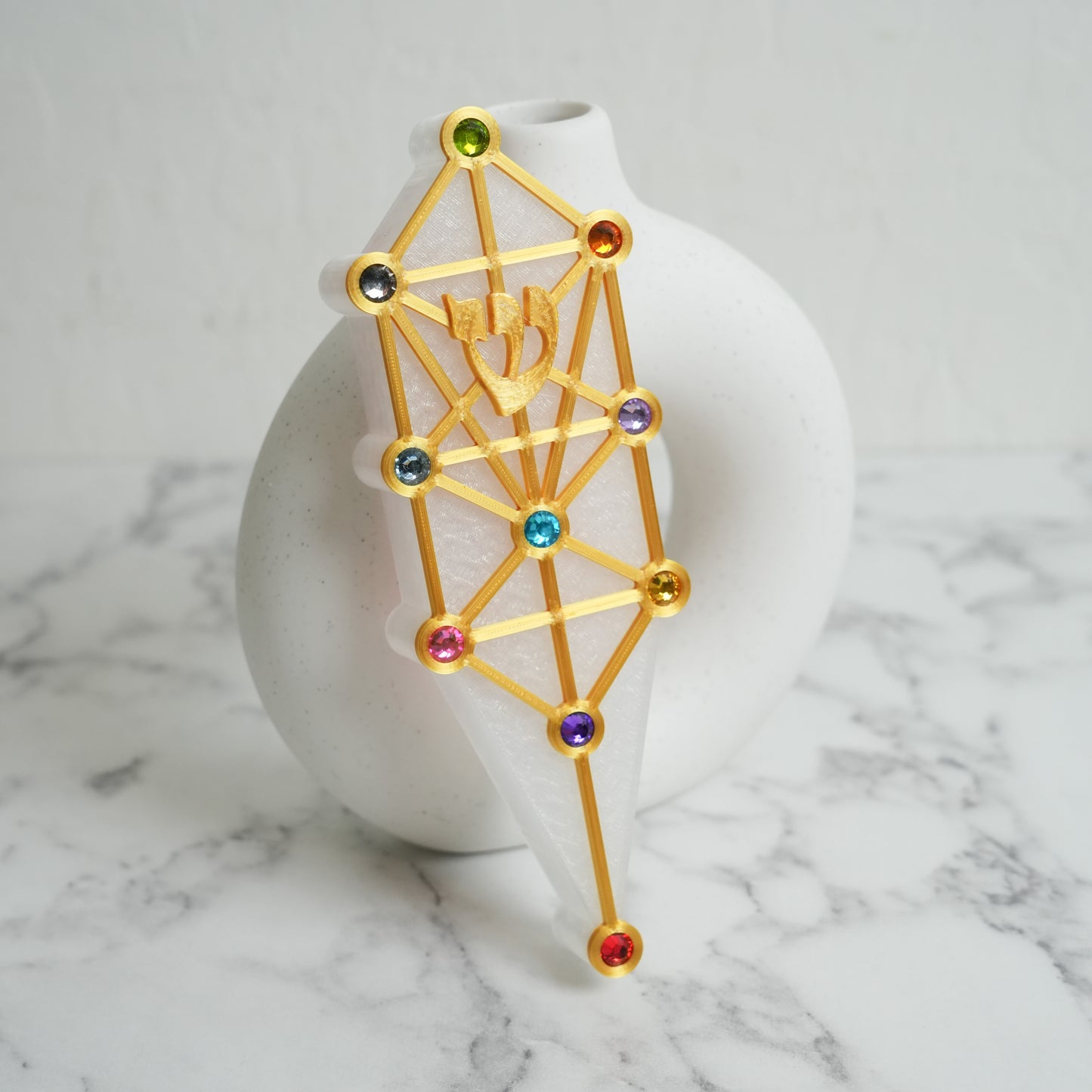 Tree of Life 10 Sefirot Mezuzah Case (Clear)