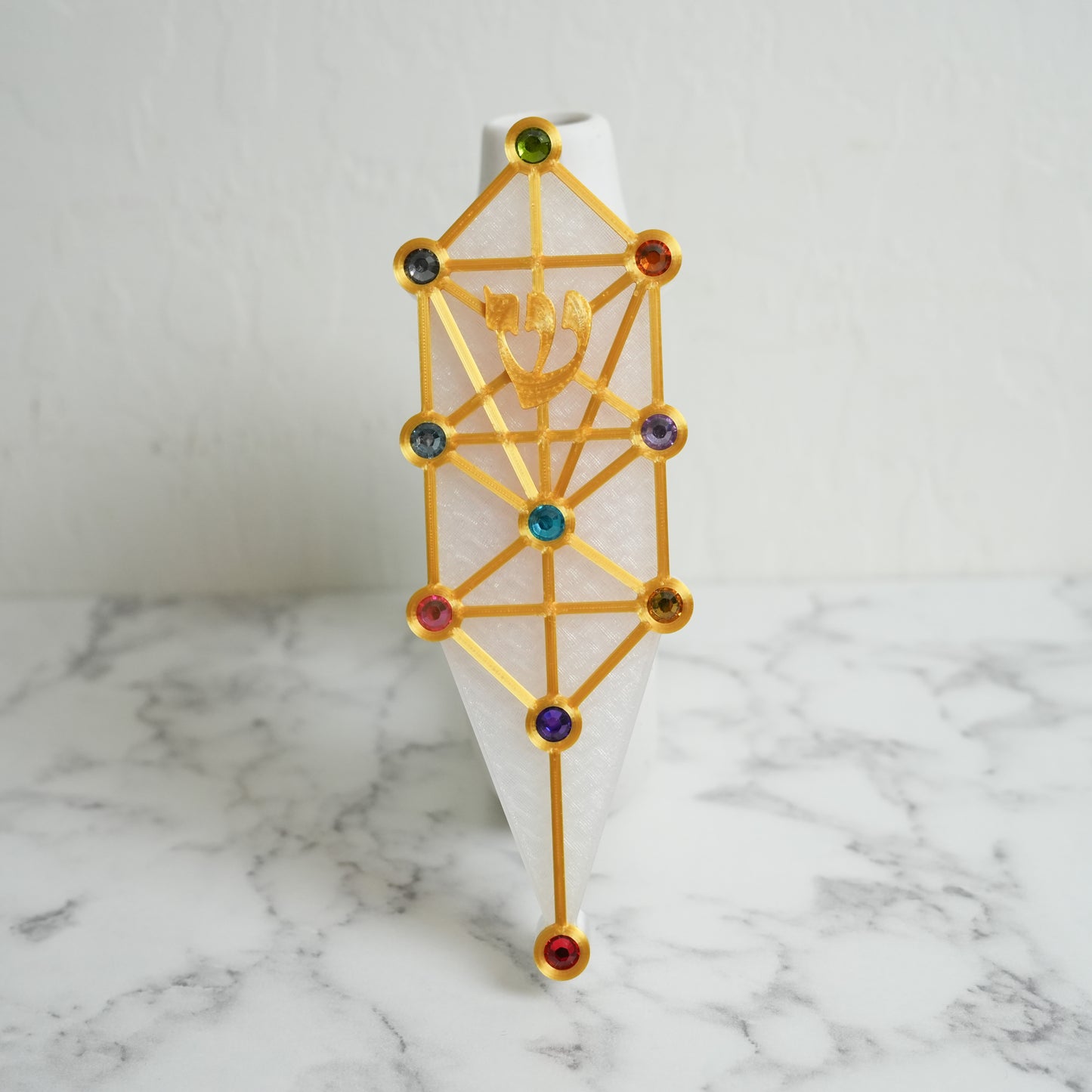 Tree of Life 10 Sefirot Mezuzah Case (Clear)