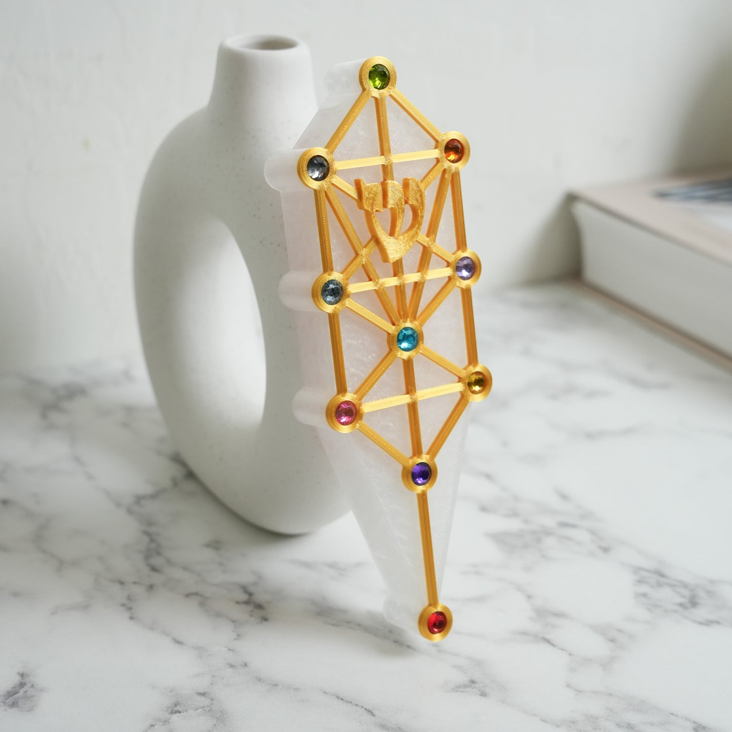 Tree of Life 10 Sefirot Mezuzah Case (Clear)