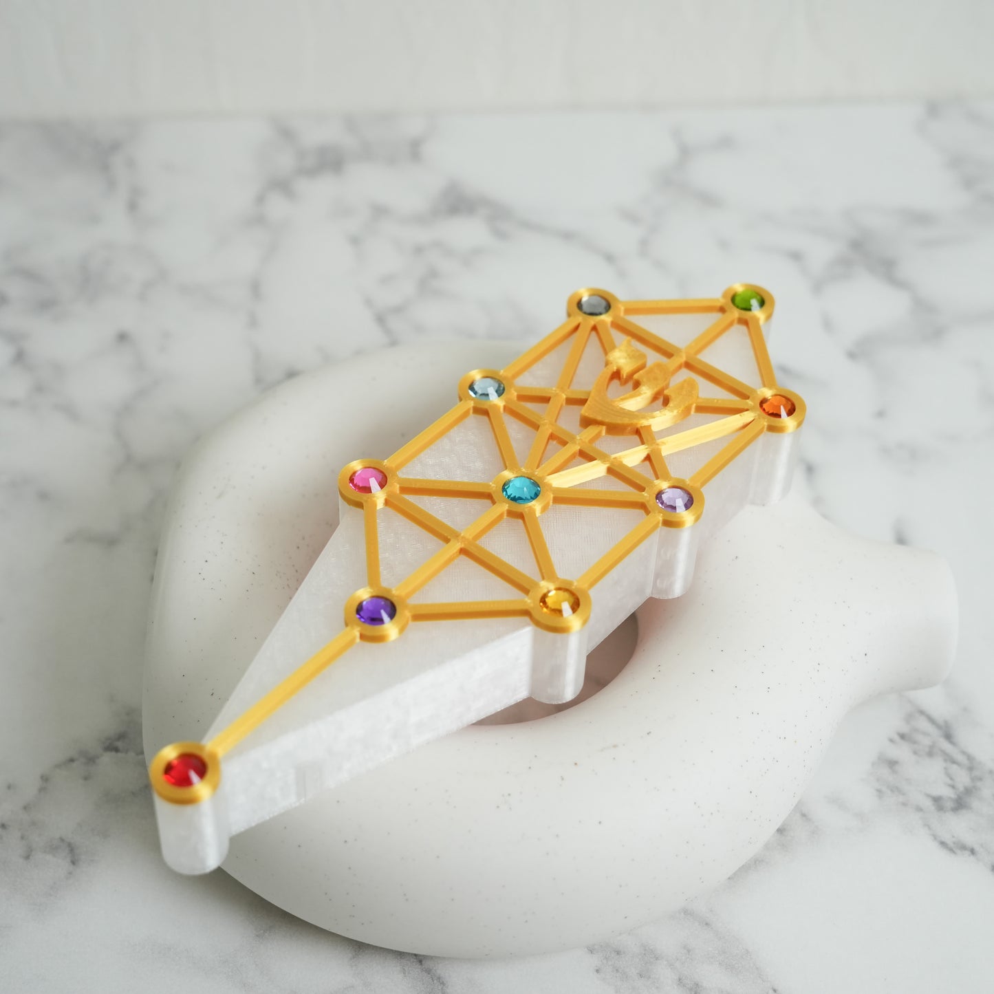 Tree of Life 10 Sefirot Mezuzah Case (Clear)